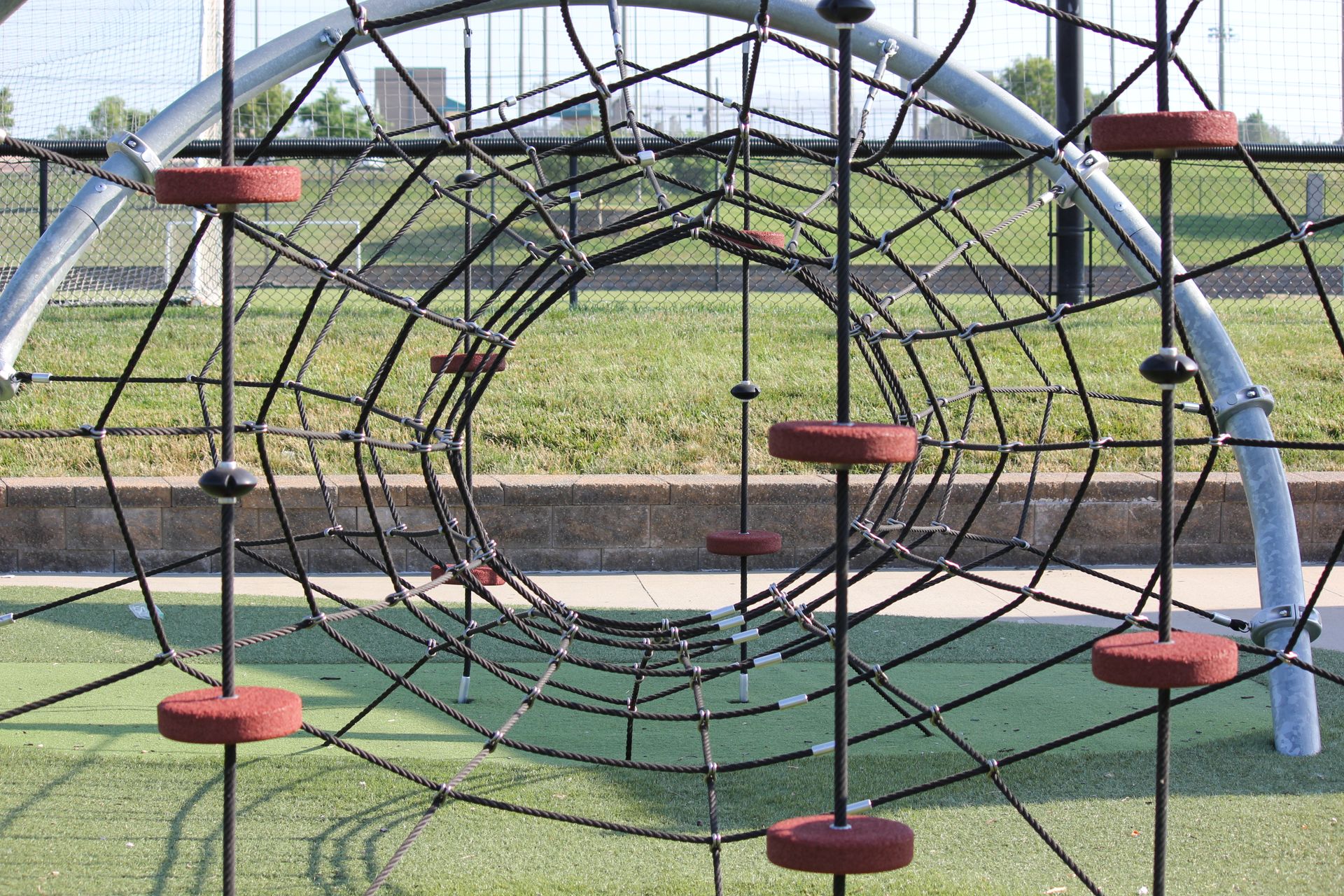 Net climber structure in a park