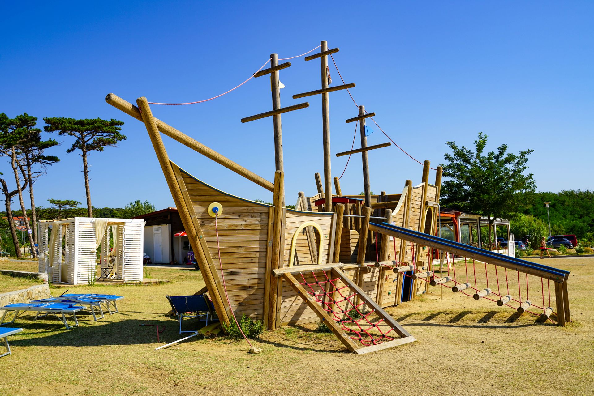 Large pirate ship themed playground